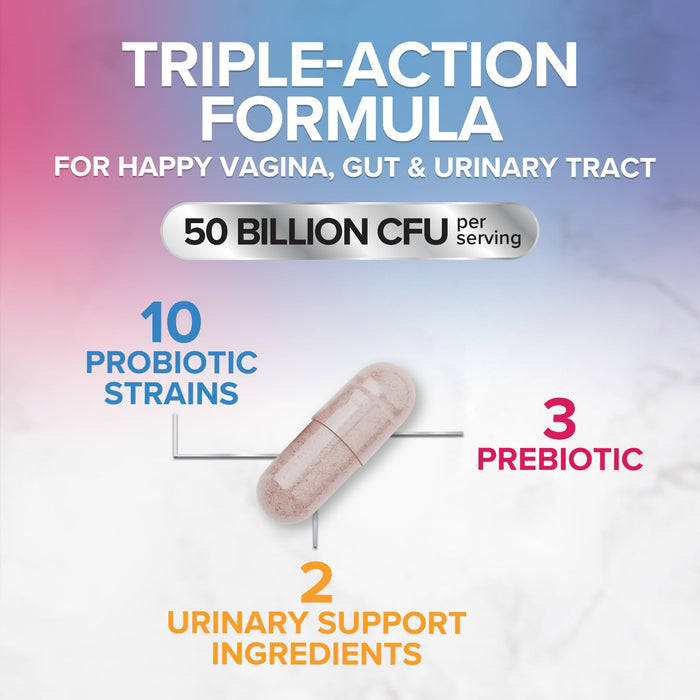 Vaginal Probiotics for Women pH Balance with Prebiotics 50 Billion CFU – 60 Capsules