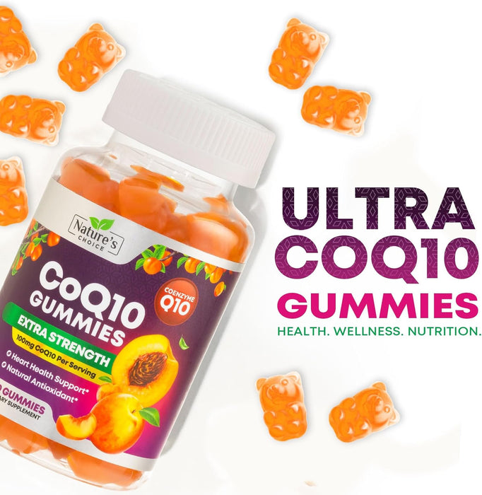 Nature's CoQ10 100mg Gummies, 3X Better Absorption, Antioxidant for Heart Health Support & Energy Production, Ultra Coenzyme Q10 Vitamins, Coq 10 Supplements, Dietary Supplement, Non-GMO