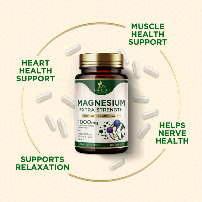 Magnesium (Citrate Oxide) 1000mg for Absorption – 120 Capsules