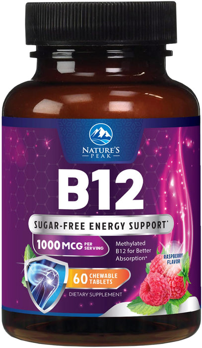 Vitamin B12 1000 mcg (Methylcobalamin) Super B 12 Complex – 60 Day Supply