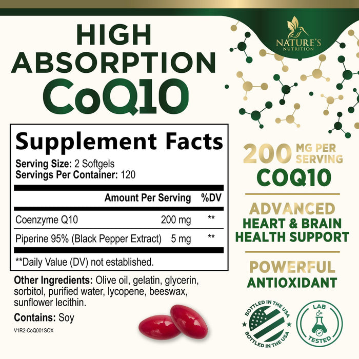 CoQ10 200mg Softgels – 240 Softgels