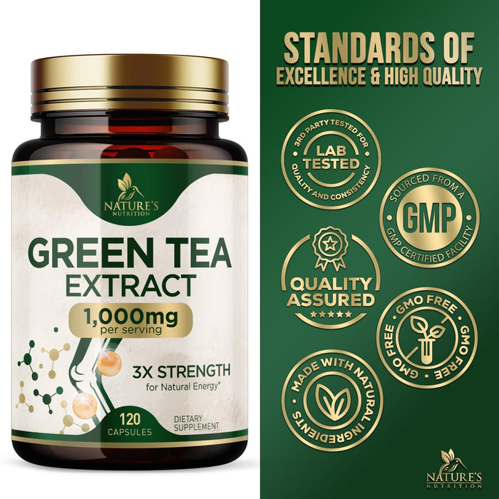 Green Tea Extract Capsules with EGCG – 1000mg – 120 Capsules