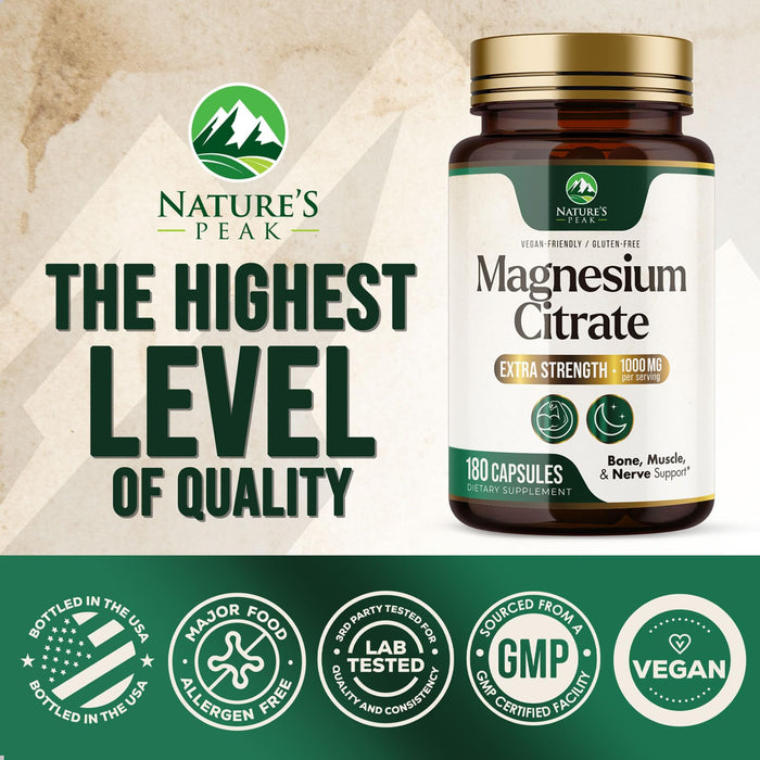 Magnesium Citrate 1000mg – 180 Capsules