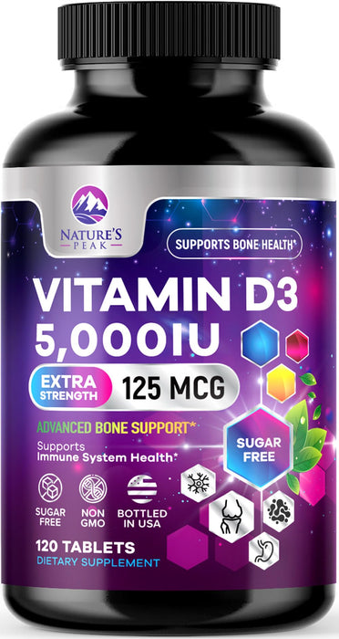 Vitamin D3 5000iu (125 mcg) – 120 Chewable Tablets