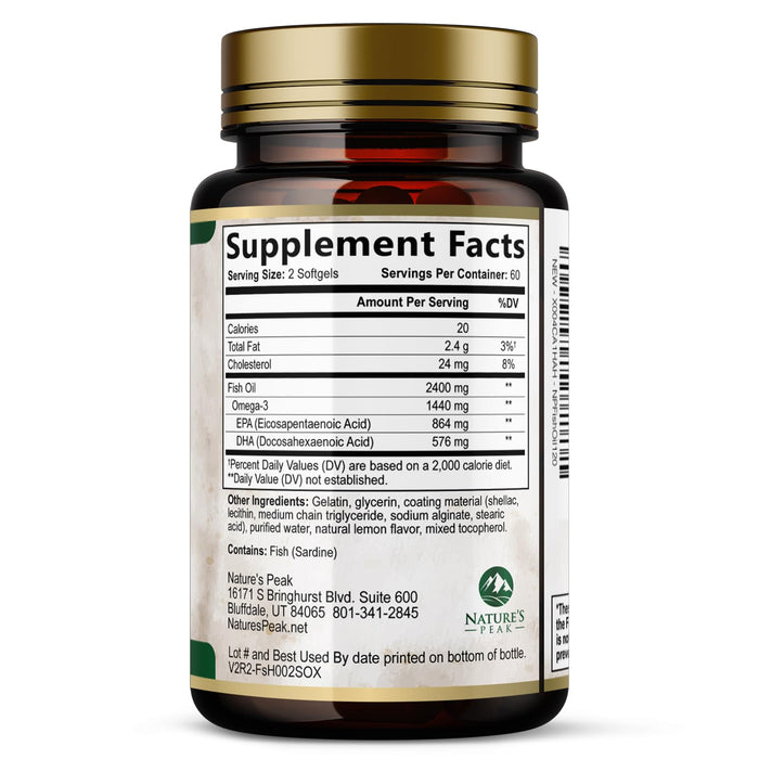Omega-3 Fish Oil – 2400mg – 120 Softgels
