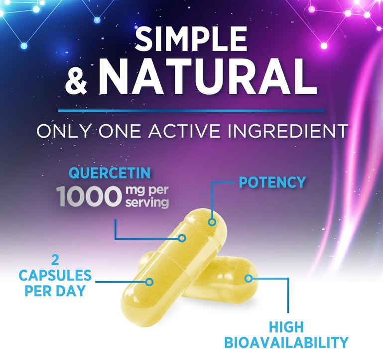 Nature's Peak Quercetin - 1050mg Supplement with Bromelain, Zinc & Bioflavonoids, Immune Health Support, Extra Strength Quercetin & Bromelain 1000mg - Non-GMO, Vegan & Gluten Free