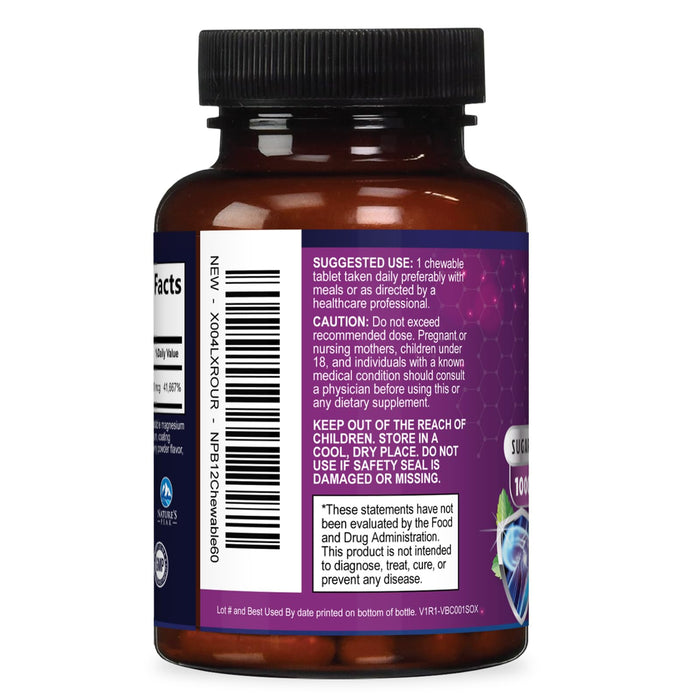 Vitamin B12 1000 mcg (Methylcobalamin) Super B 12 Complex – 60 Day Supply