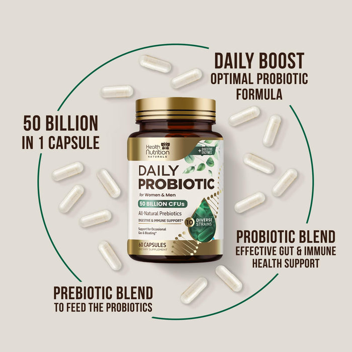 Probiotics 60 Billion CFU + 10 Strains – 60 Capsules
