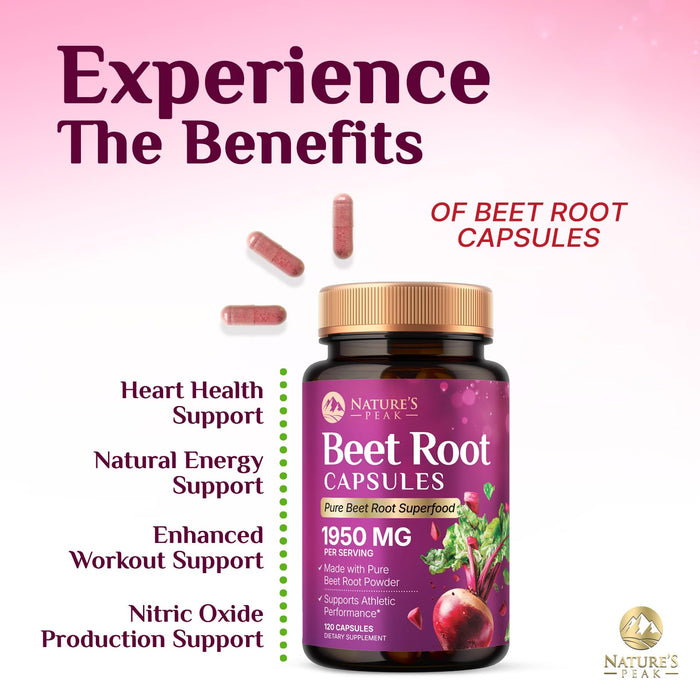 Beet Root Capsules 1950mg – 120 Count