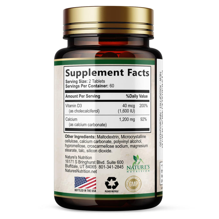 Calcium 1200 mg with Vitamin D3 – 120 Tablets