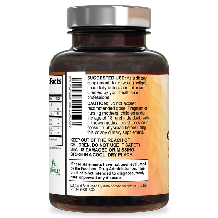 Omega 3 Fish Oil 2400 mg - Triple Strength EPA & DHA Fatty Acids for Heart, Brain & Joint Support Wild-Caught, Burpless, Lemon Flavor Supplement Natural, Non-GMO, Gluten-Free - 240 Softgels