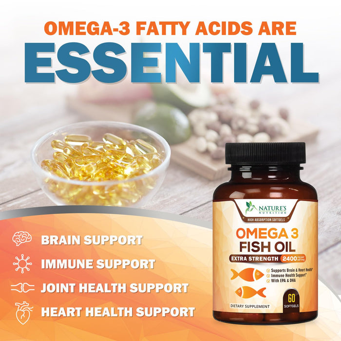 Omega-3 Fish Oil – 2400mg – 60 Softgels