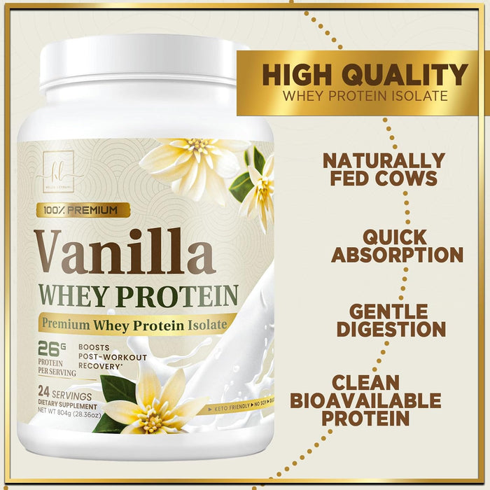 Vegan Protein Powder, Vanilla - 100% Plant Protein, 3.4g BCAAs, Premier Isolate, No Dairy, Whey or Gluten, Non-GMO, Easy Digesting, Vegan Protien Powder Women & Men, 2 Pounds (30 Servings)