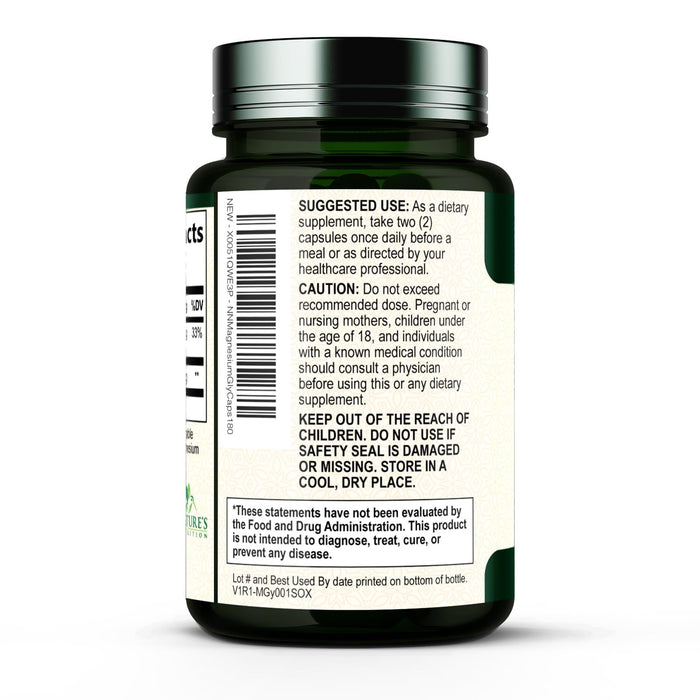 Magnesium Glycinate 1000mg Per Serving – 180 Capsules