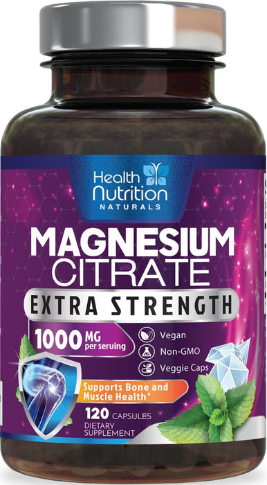 Magnesium Citrate Capsules 1000mg – 120 Capsules