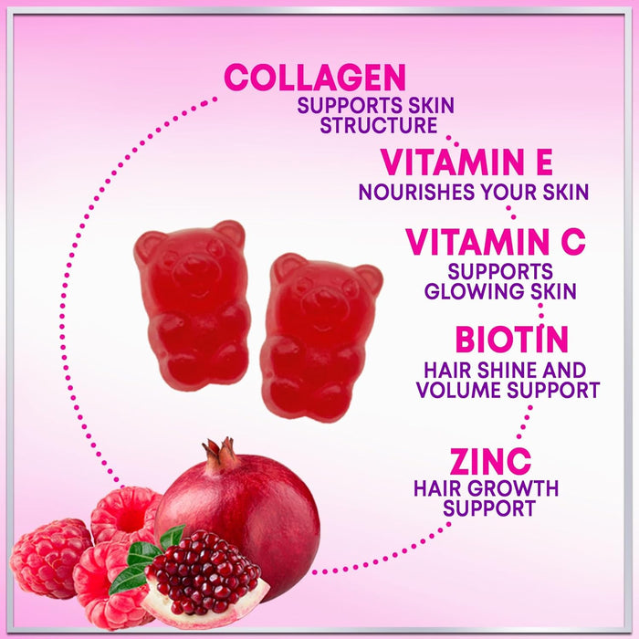 Collagen Peptides Gummies for Women & Men - Collagen Protein with Biotin, Extra Strength Hydrolyzed Collagen Peptides Gummy Supplement for Hair, Skin & Nails & Joint Support, Non-GMO