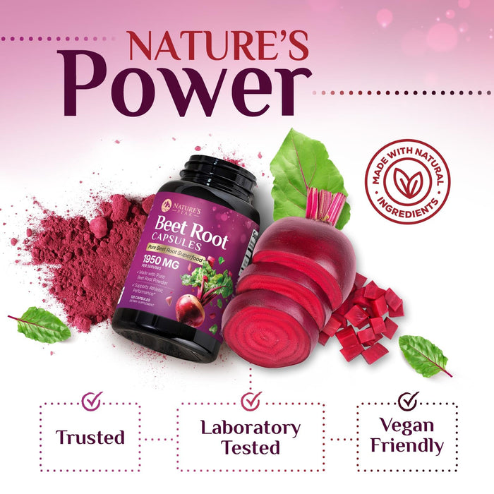 Beet Root Capsules 1950mg – 120 Count