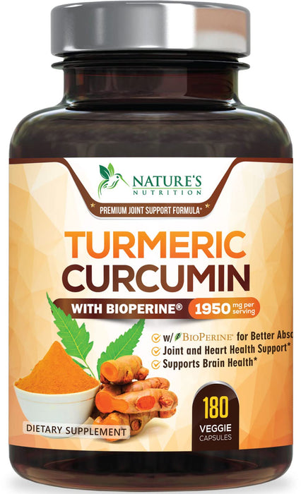 Turmeric Curcumin 1950mg – 180 Capsules
