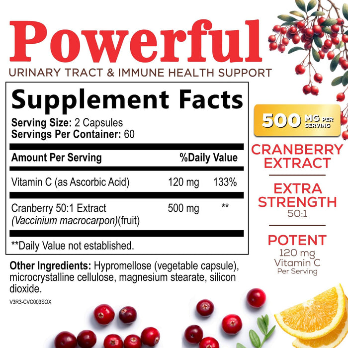Cranberry 25,000mg – 120 Capsules