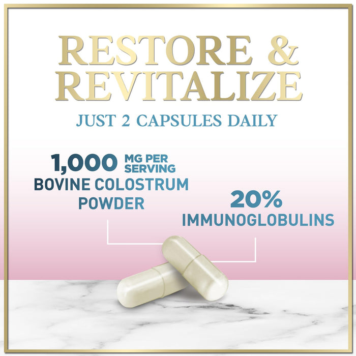 Colostrum 1000mg 20% IgG Immunoglobulins – 60 Capsules