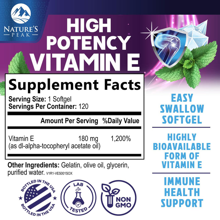 E Vitamin – 180mg – 120 Softgels