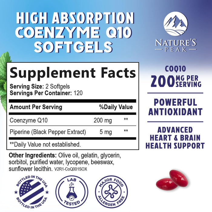 CoQ10 200mg – 240 Softgels