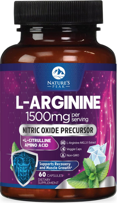 Nitric Oxide Formula with L-Arginine – 1000mg – 60 Capsules