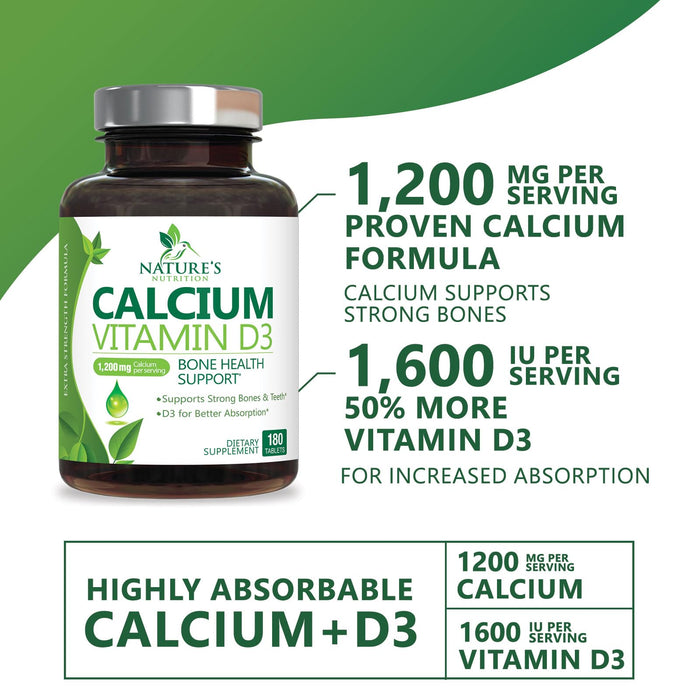 Calcium with Vitamin D – 1200mg – 180 Tablets