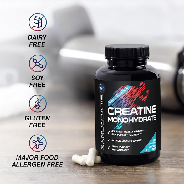 Creatine Monohydrate Capsules 3000mg - Micronized Creatine Nutritional Supplement - Lean Muscle Growth, Workout Performance, Energy & Endurance Support - 750mg per High Absorption Capsule - 120 Count