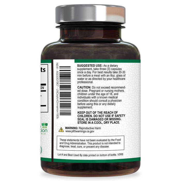 Ceylon Cinnamon Capsules 1800mg – 180 Capsules