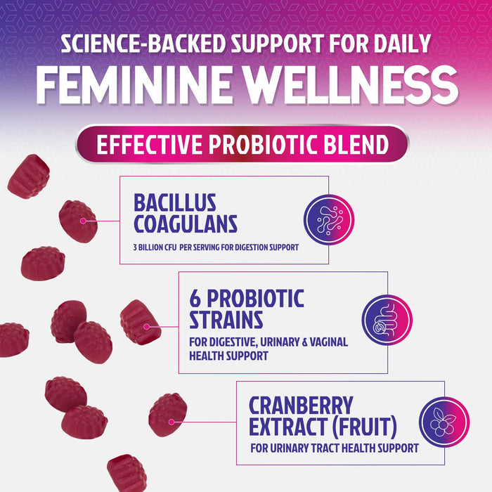 Probiotics for Women Gummies with Cranberry – 3 Billion CFU – 60 Gummies