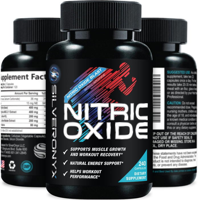 Nitric Oxide Booster with L-Arginine + Citrulline + Beta Alanine - 240 Capsules