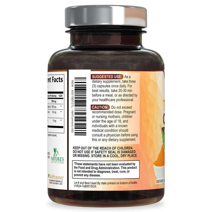 Turmeric Curcumin 1950mg – 180 Capsules