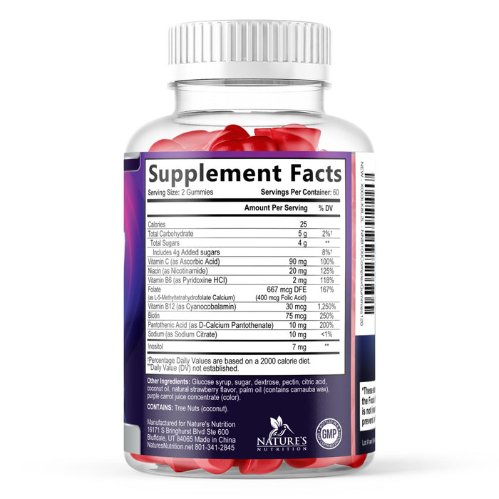 B Complex Gummies with Vitamin C & Folic Acid Super Vitamin B Gummy with Niacin – 120 Gummies