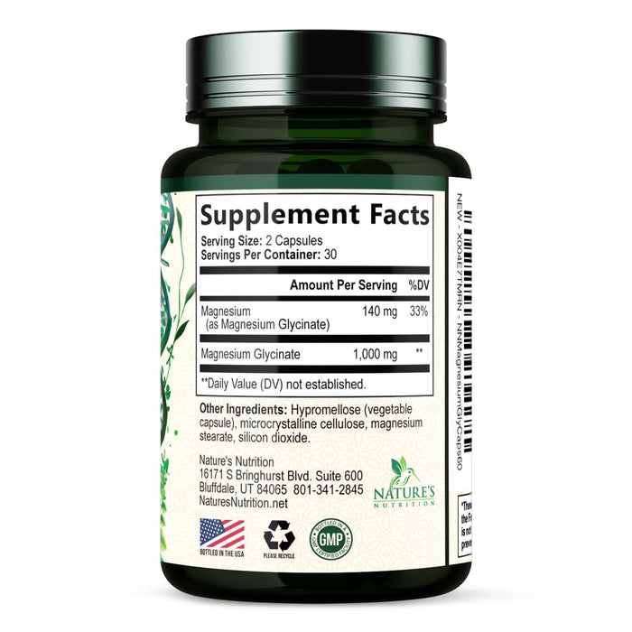 Magnesium Glycinate 1000mg – 60 Capsules
