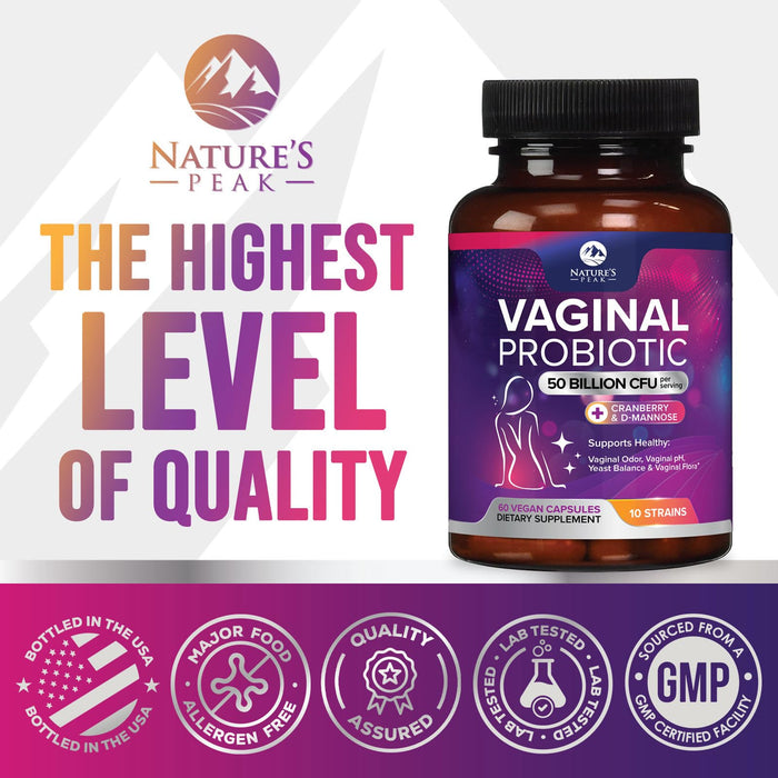 Vaginal Probiotics for Women pH Balance with Prebiotics 50 Billion CFU – 60 Capsules