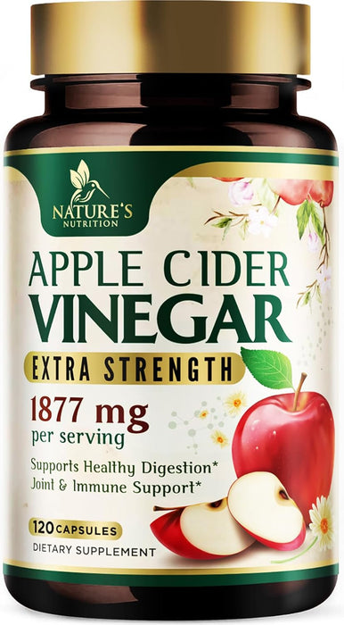 Apple Cider Vinegar Capsules for Detox and Cleanse, Digestion, and Immune Support, - 1300 mg per serving premium ACV Pills - Gluten Free, Keto Friendly, Non-GMO Supplement