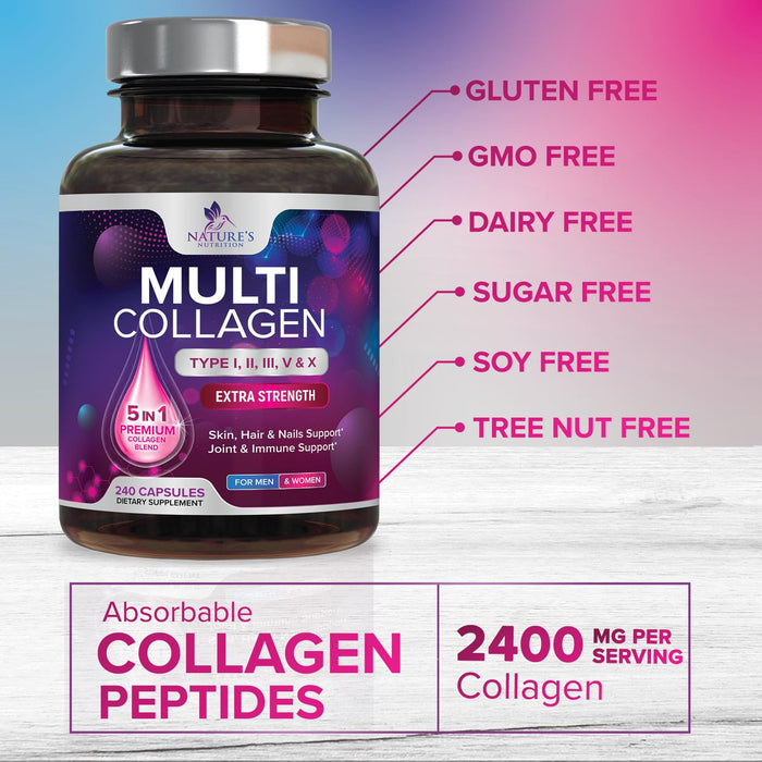 Multi Collagen Peptides – 240 Capsules