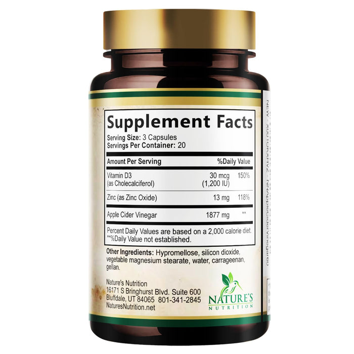 Apple Cider Vinegar Capsules 1877mg – 60 Capsules