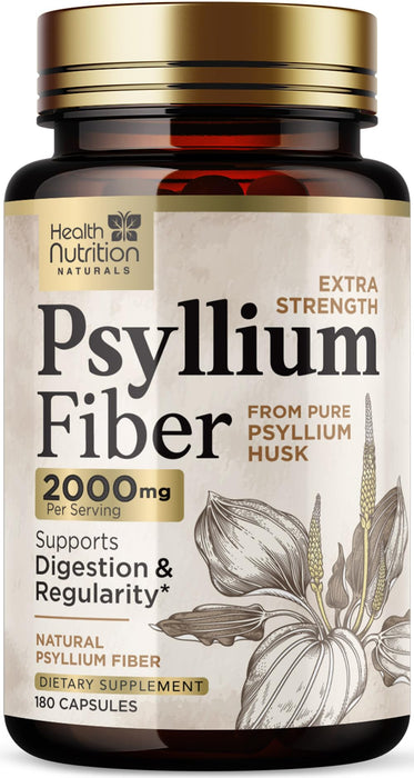Psyllium Husk Fiber Capsules 1500mg – 180 Capsules