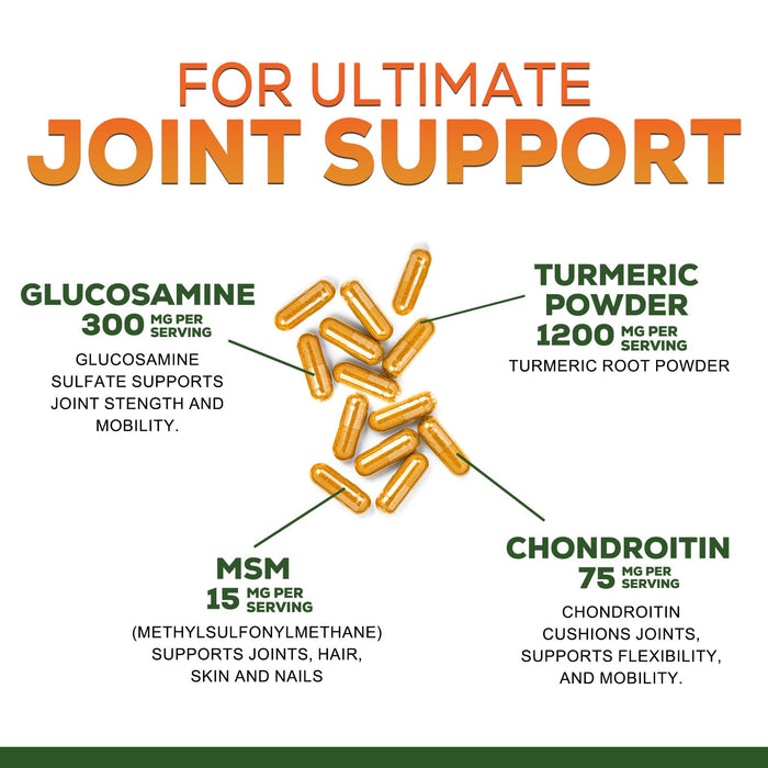 Turmeric Curcumin 2000mg with Glucosamine Chondroitin & Ginger – 60 Capsules