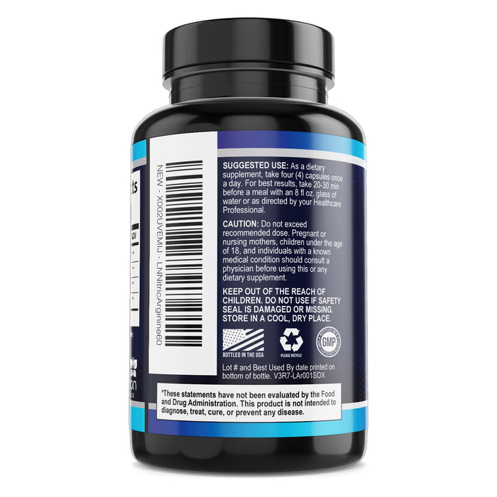Nitric Oxide Formula with L-Arginine + Citrulline – 60 Capsules