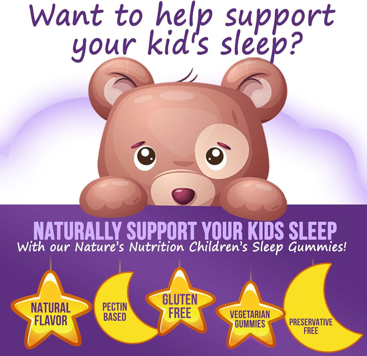 Kids Sleep Gummies, 2mg Melatonin, Nature's Effective & Drug-Free Restful Sleep Support Supplement, Childrens Melatonin Gummy for Ages 4 & Up, Vegan, Non-GMO, Natural Color & Berry Flavor - 60 Gummies