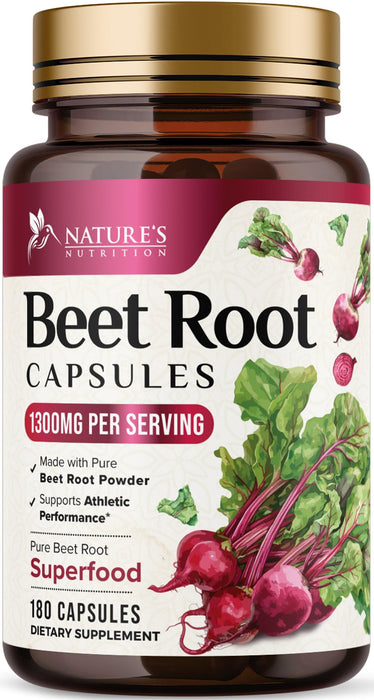 Beet Root Capsules 1300mg – 180 Veggie Capsules