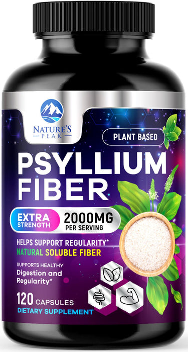 Psyllium Husk Fiber 1500mg – 120 Capsules