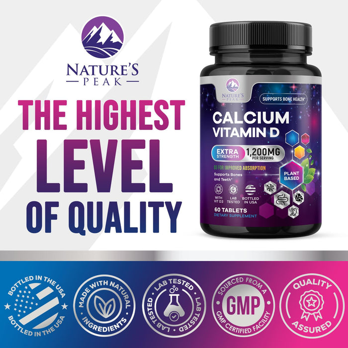 Calcium 1200 mg with Vitamin D3 – 60 Tablets