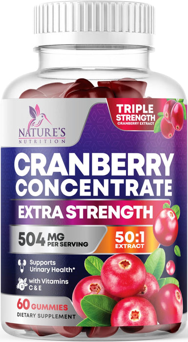 Cranberry Gummies 50:1 Cranberry Extract – 25,000mg – 60 Gummies