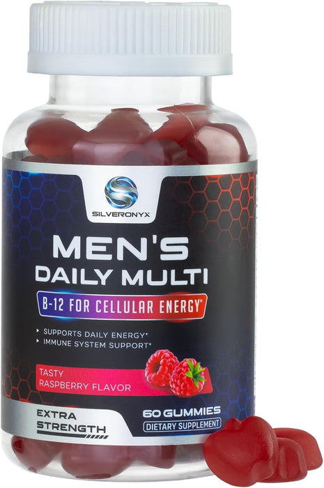 Men's Multivitamin Gummy - Max Strength Mens Multi Vitamins - Daily Men Multivitamins with Vitamin A, C, D, E, B6, B12 & Zinc for Immune Support, Nature's Supplement Brand, Berry Flavored - 60 Gummies