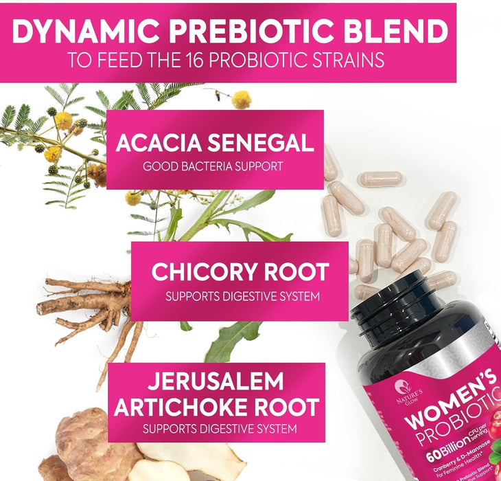 Nature's Glow NGL - Probiotics for Women, Probiotic with 50 Billion CFU, Multi Strains