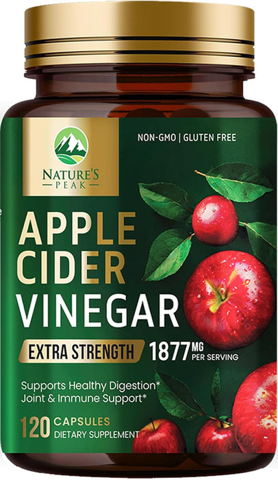 Apple Cider Vinegar Capsules - Extra Strength ACV Supplement with Vitamin D3 & Zinc for Energy, Digestion & Immune Support Balance - Non-GMO, Gluten-Free ACV Pills for Detox & Cleanse